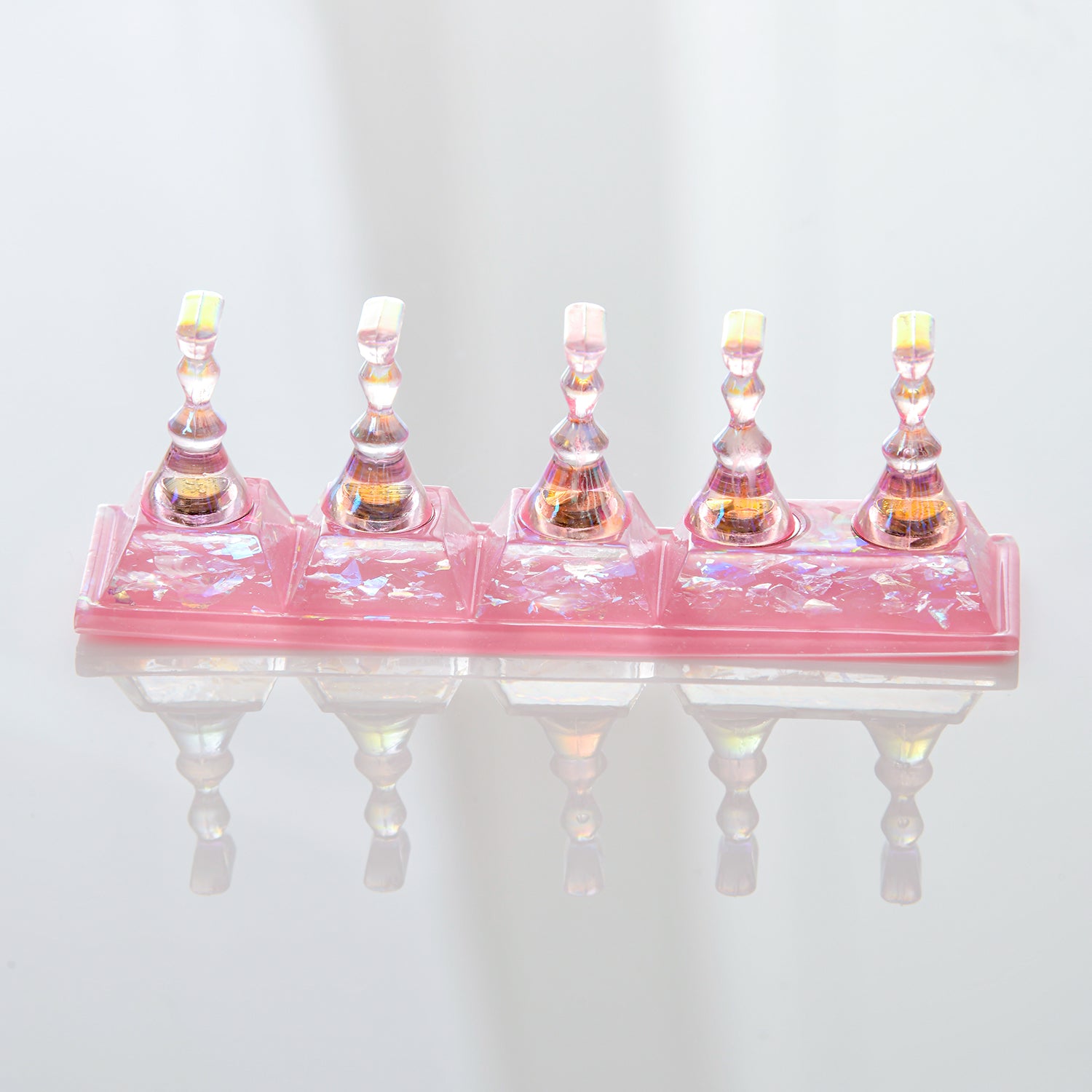 Support pour capsules Rose transparent - Tips holder - Ongles Pro