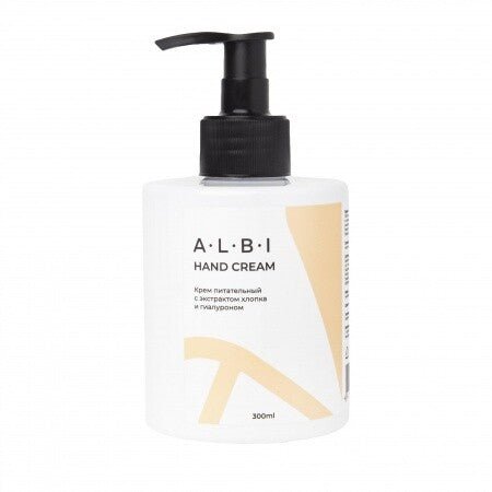 Albi Crème nourrissante à l'extrait de coton et acide hyaluronique, 300ml - ONGLES PRO