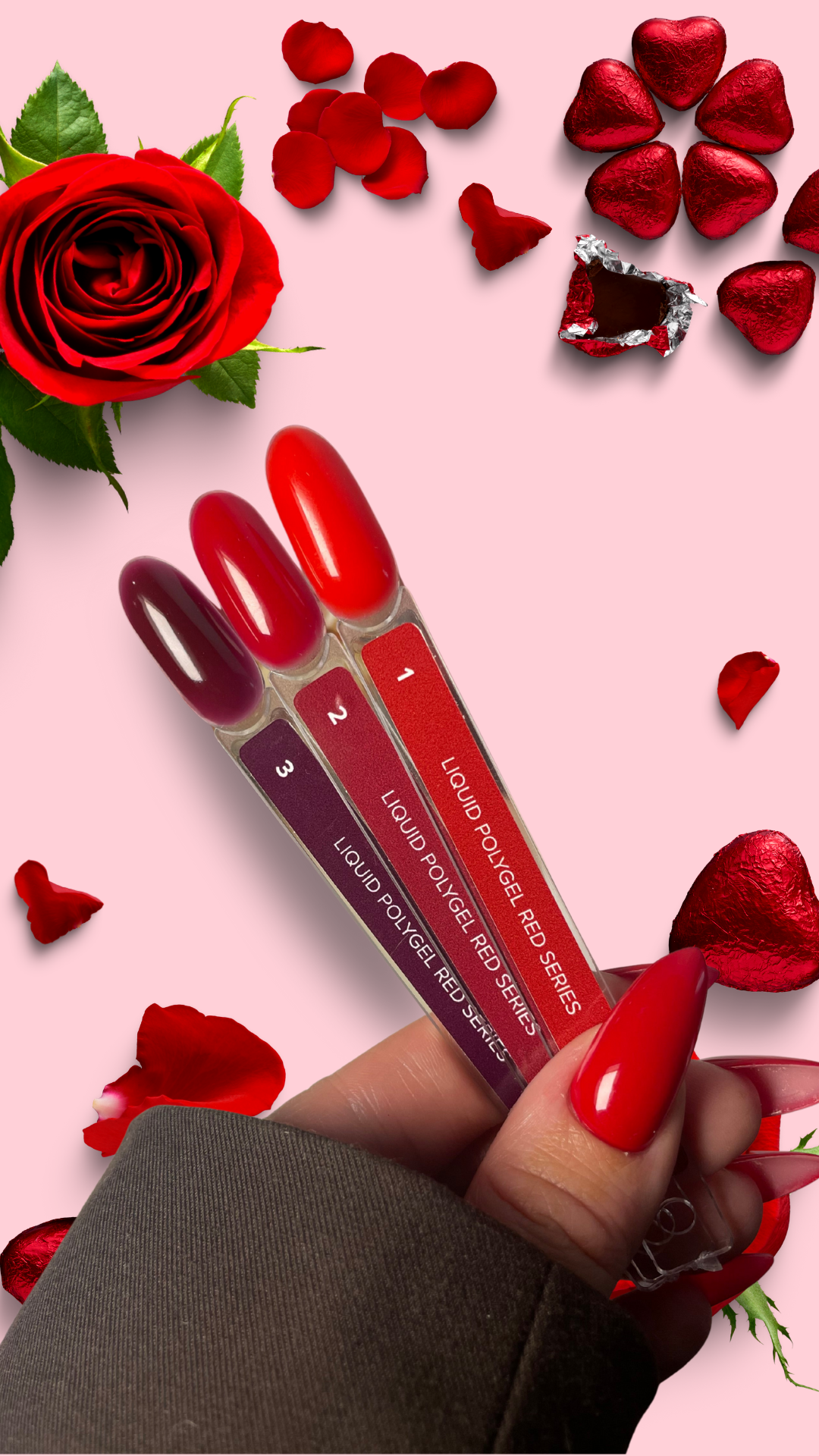 Collection Saint Valentin Polygel liquide Red Series 1 2 3 (2+1)