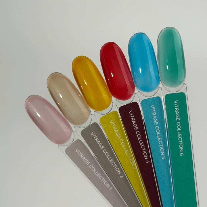 Nuancier Collection Vitrage Albi 6 teintes en couche fine, Ongles Pro