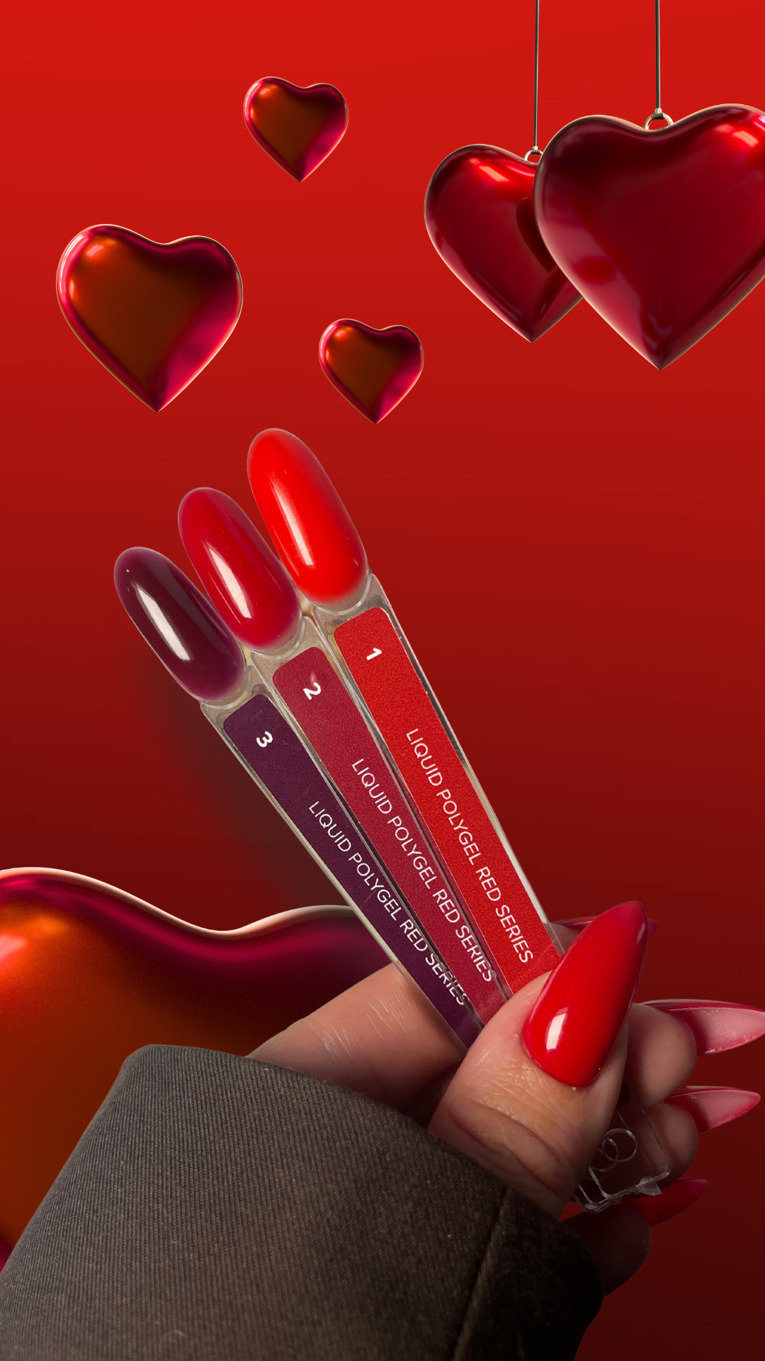 Collection Saint Valentin Polygel liquide Red Series 1 2 3 (2+1)