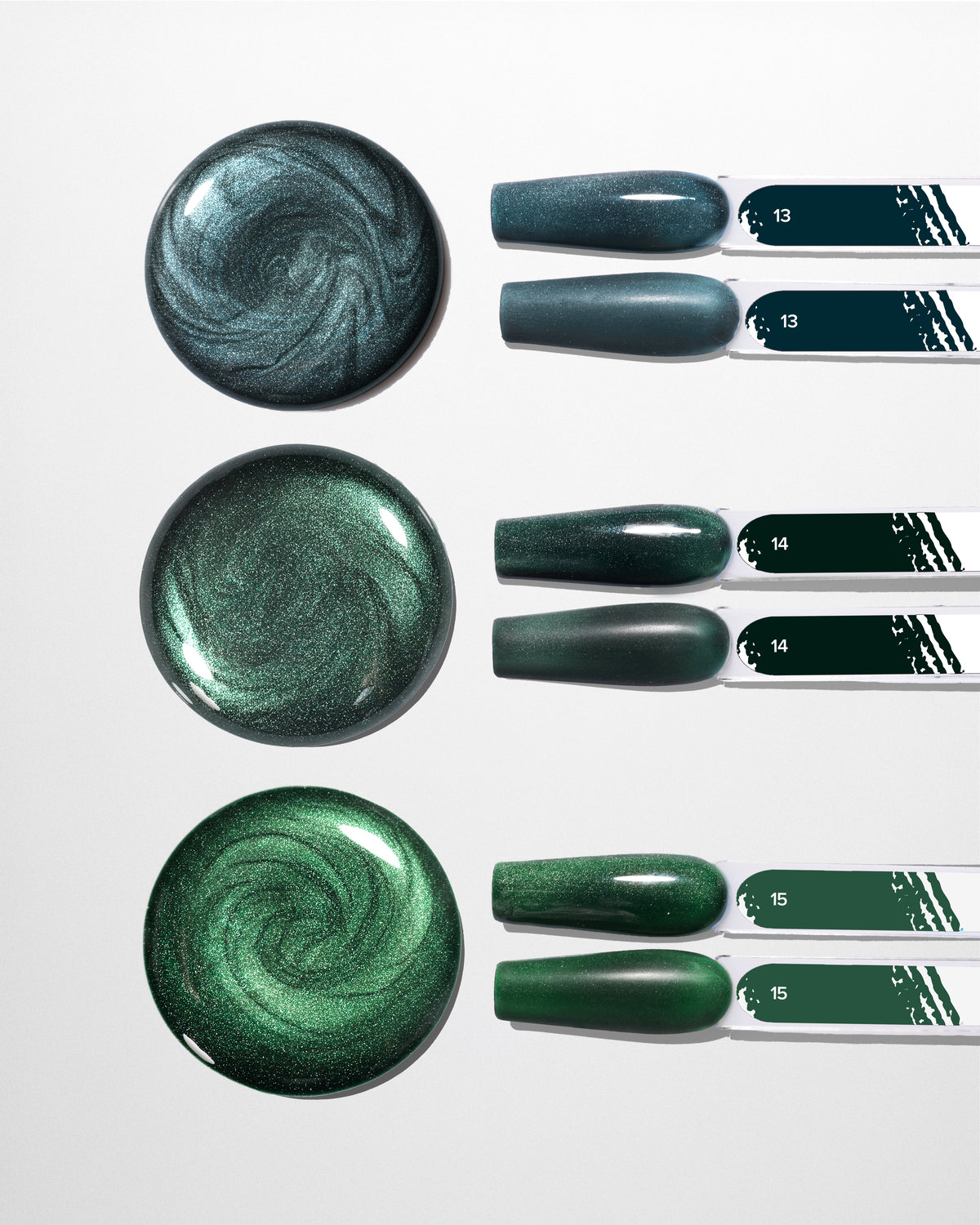 Collection Vernis semi permanent Albi Silk Cat Vert Emereraude 13 14 15